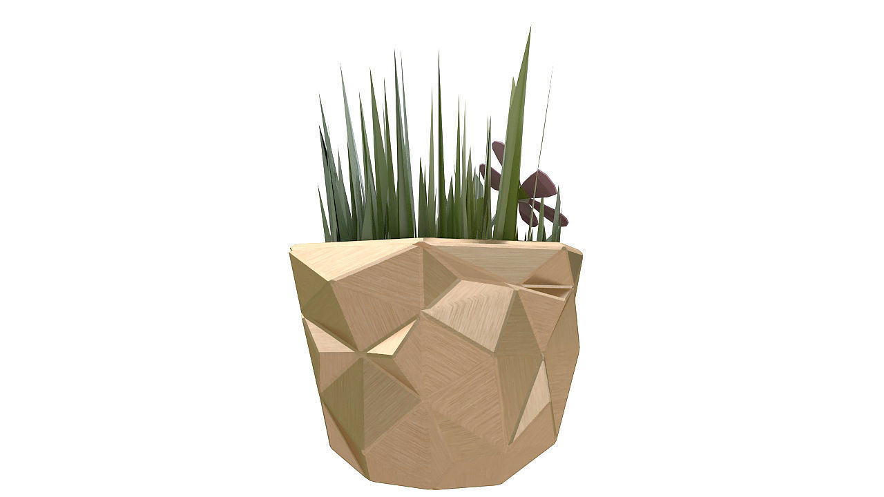 Small plant copper vase 3D model_5