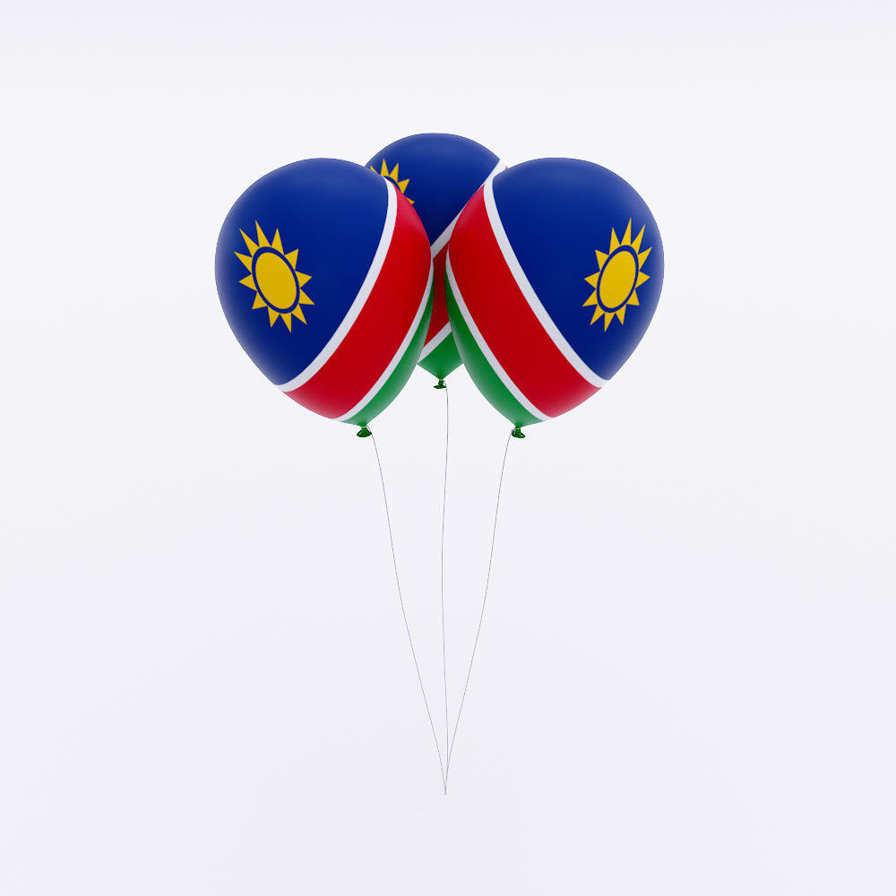Namibia country balloon low poly 3d model Low-poly 3D model_1