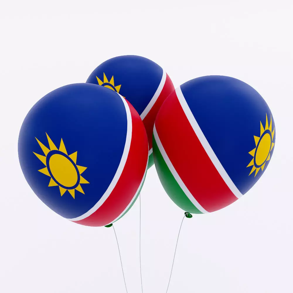 Namibia country balloon low poly 3d model Low-poly 3D model_0