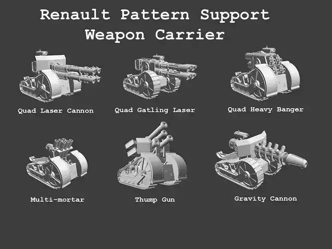 Renault Pattern Support Weapons Compilation - presupported 3D print model