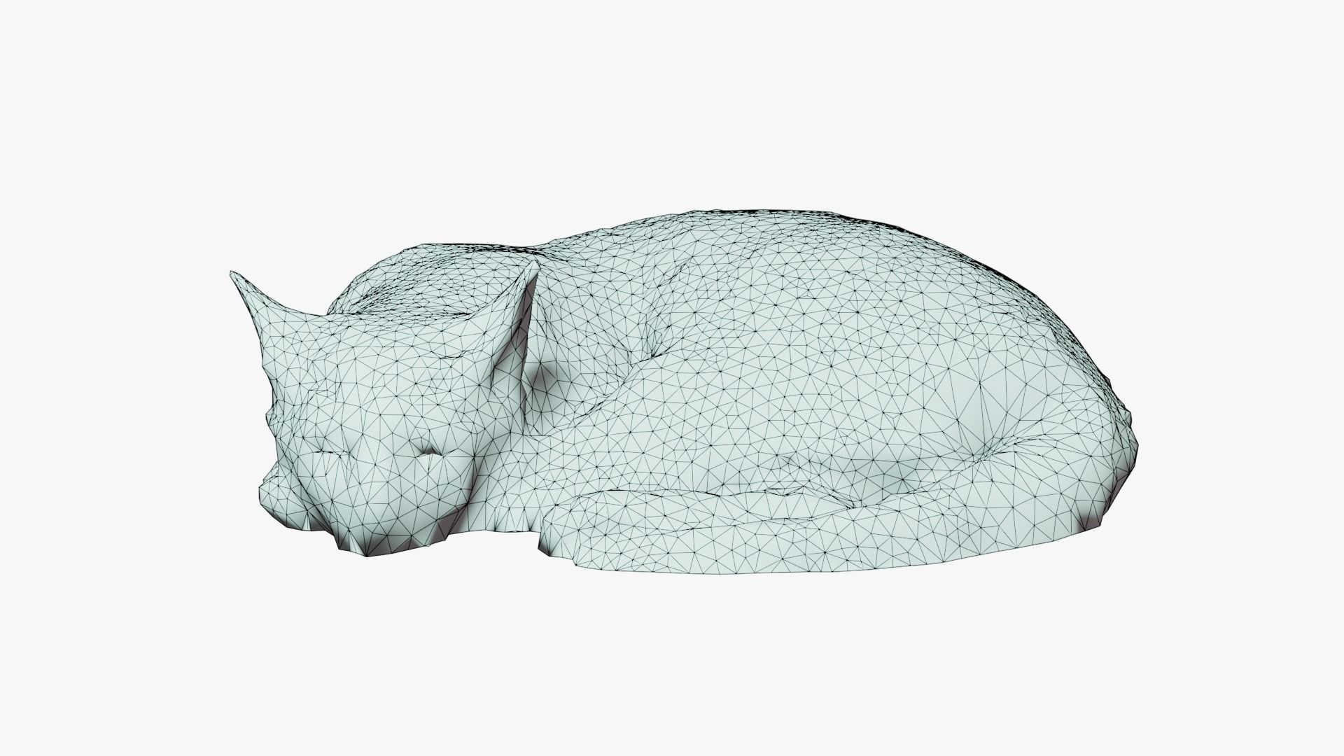 Realistic Breathing Cat Low-poly 3D model_4