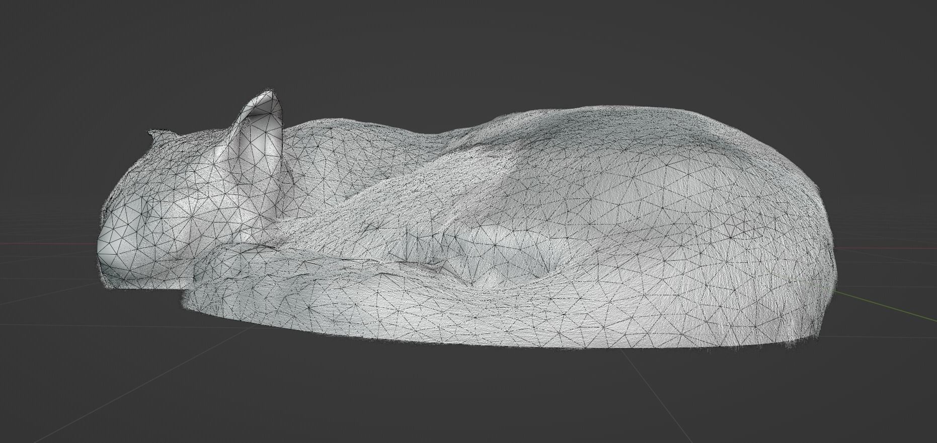 Realistic Breathing Cat Low-poly 3D model_5