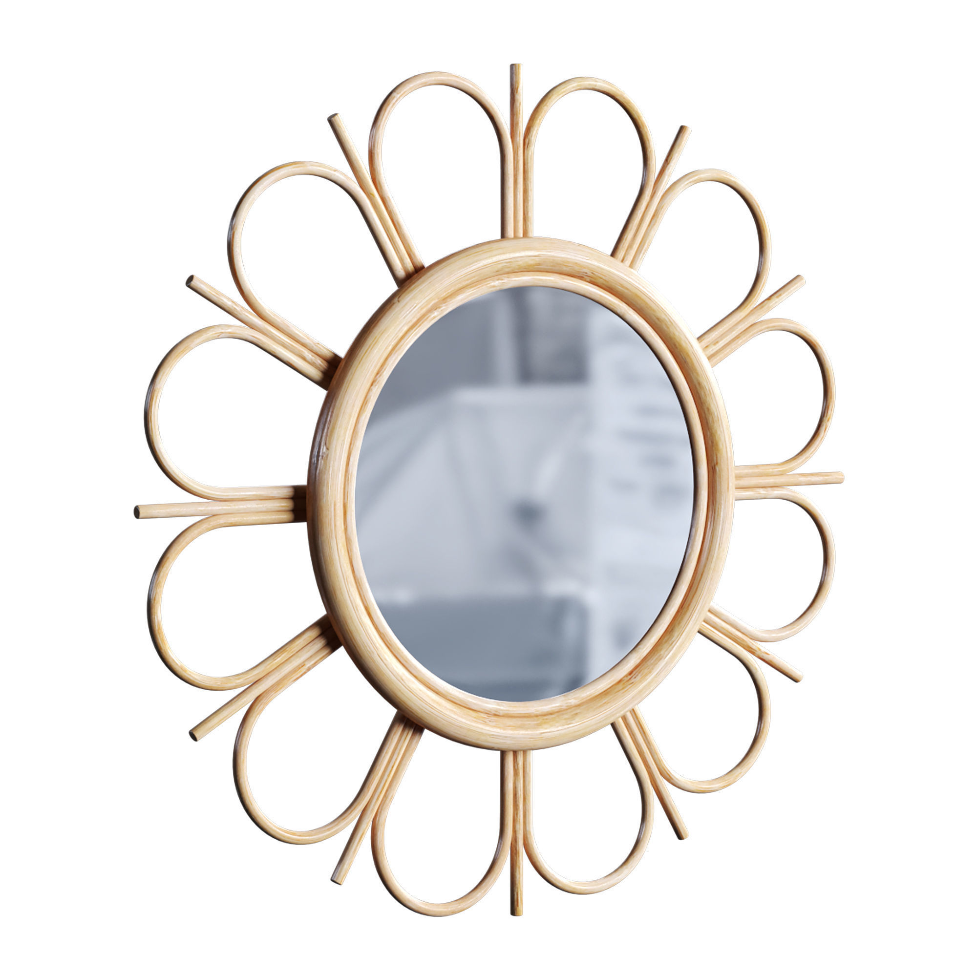 Rattan mirror 1 3D model_1