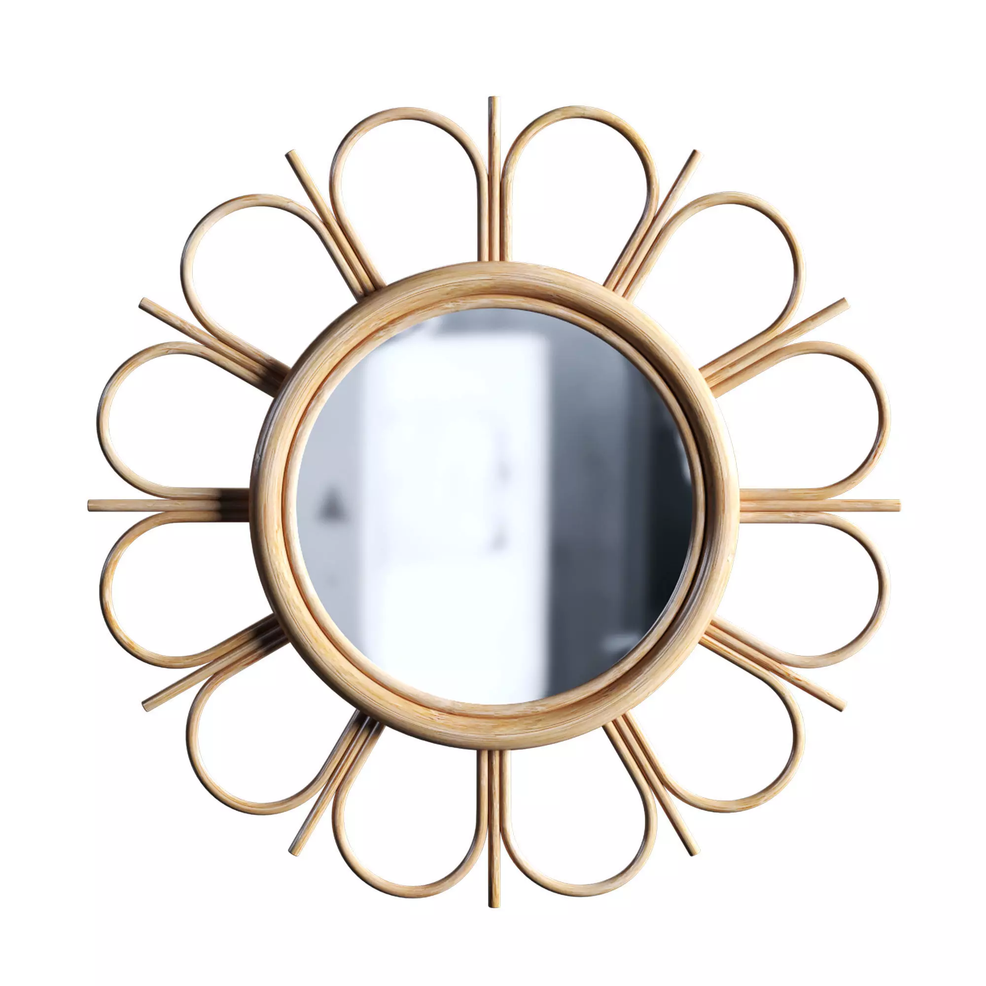 Rattan mirror 1 3D model_0