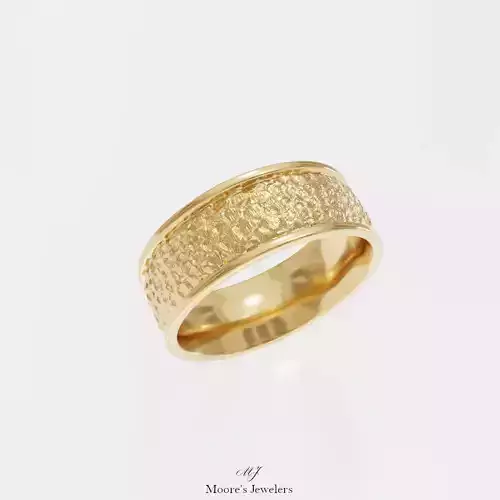 8mm Mans Textured Wedding Band Stl and Obj Files 3D print model