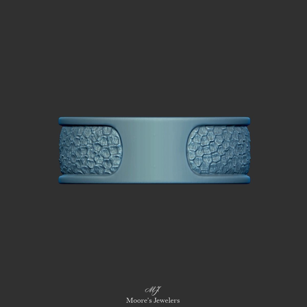 8mm Mans Textured Wedding Band Stl and Obj Files 3D print model_7