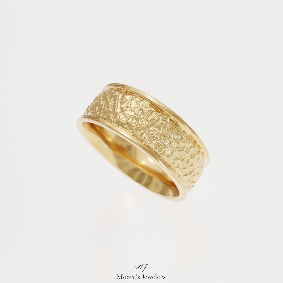 8mm Mans Textured Wedding Band Stl and Obj Files 3D print model_2