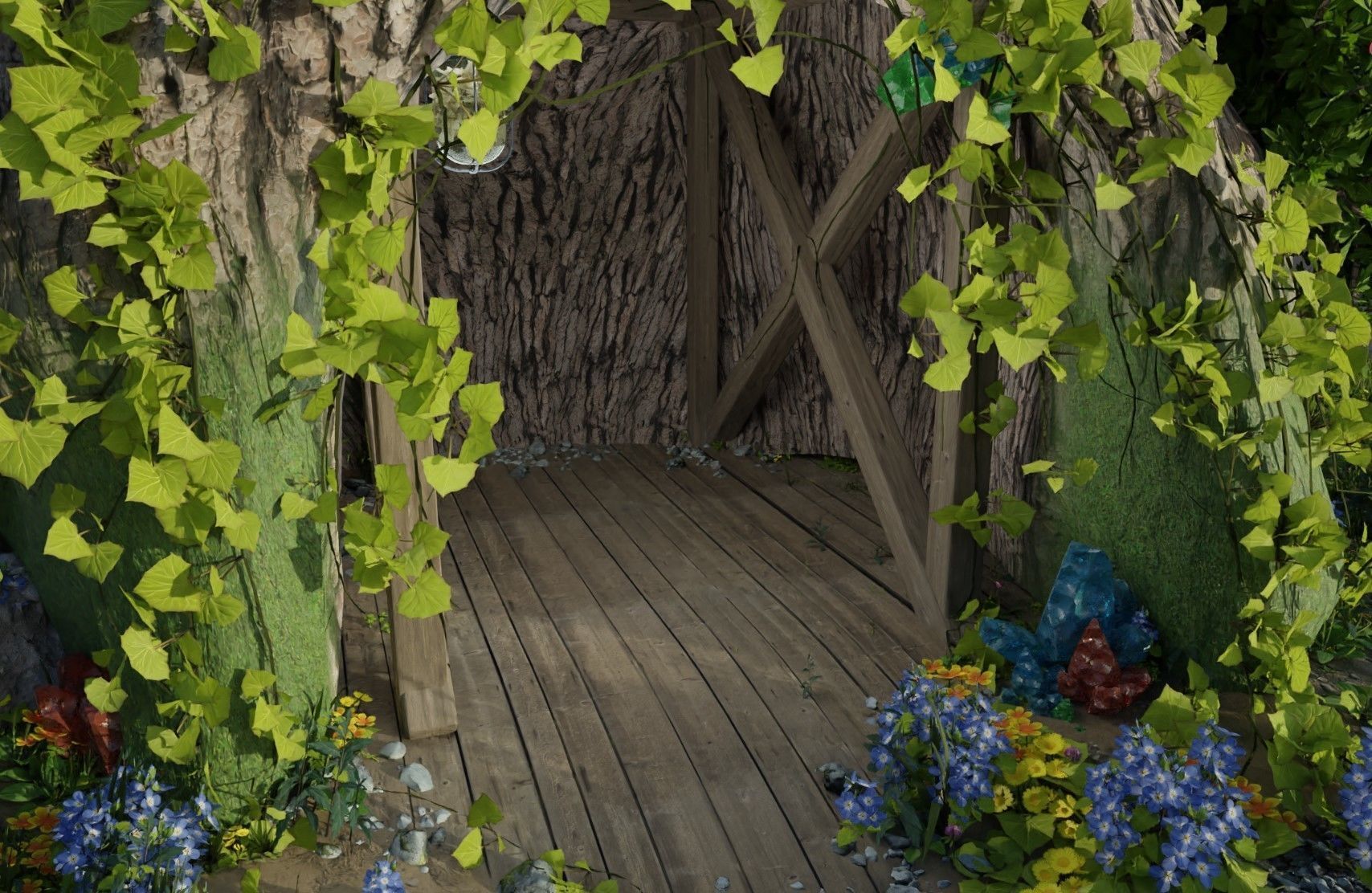 Forest Glade Tree - woodland Environment green area  3D model_7