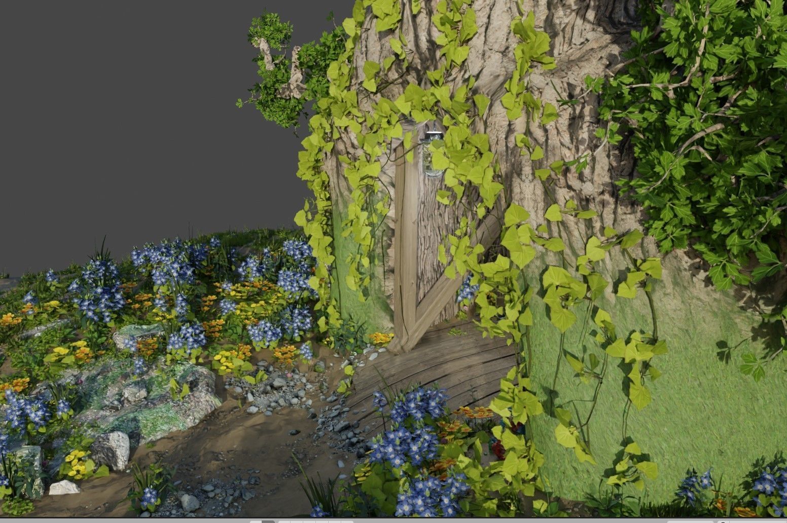 Forest Glade Tree - woodland Environment green area  3D model_9