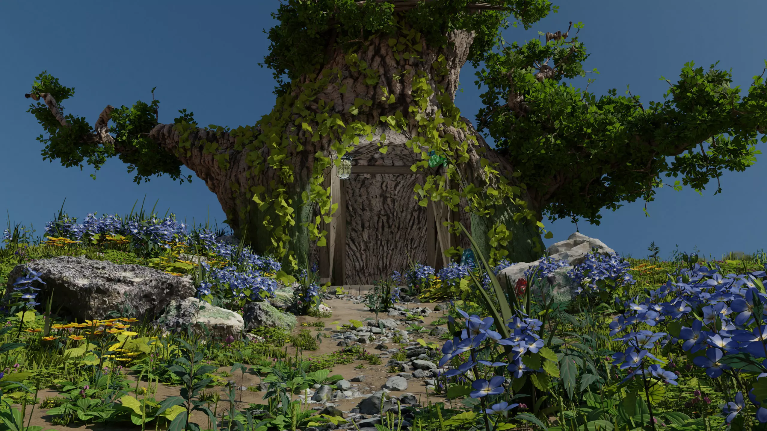 Forest Glade Tree - woodland Environment green area  3D model_0