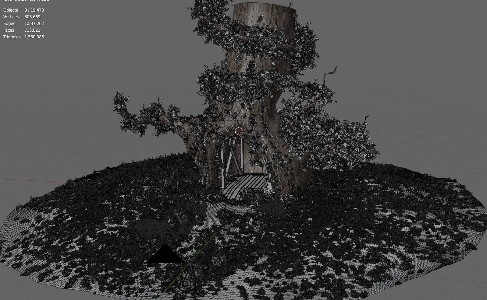 Forest Glade Tree - woodland Environment green area  3D model_3