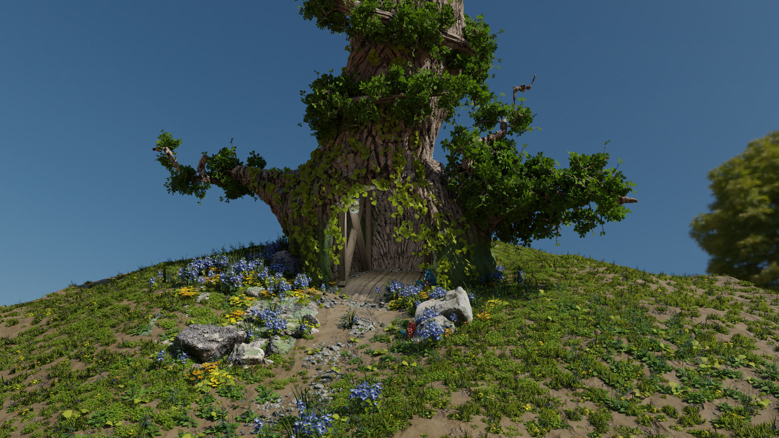 Forest Glade Tree - woodland Environment green area  3D model_1