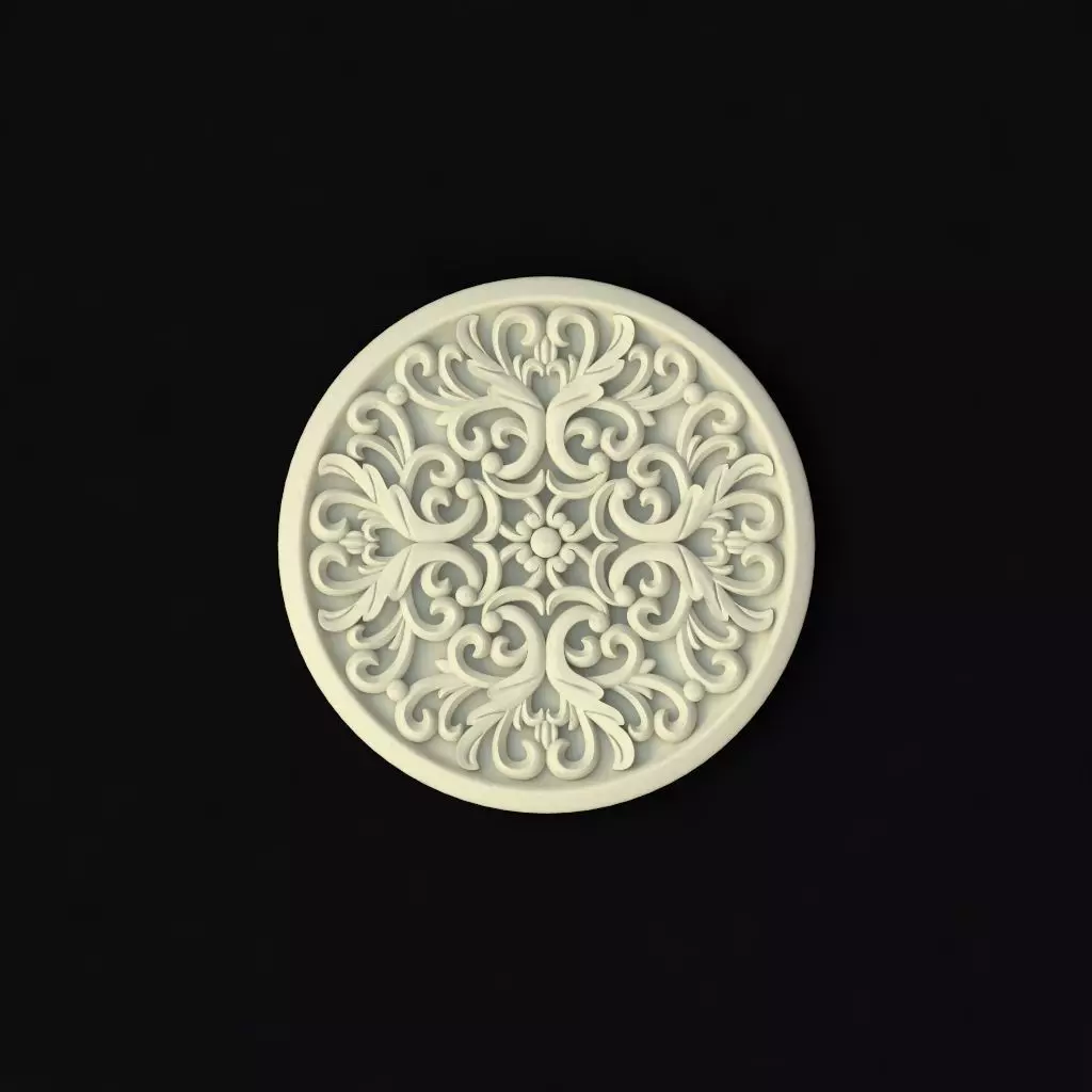rosette ornately carved plate 3D model