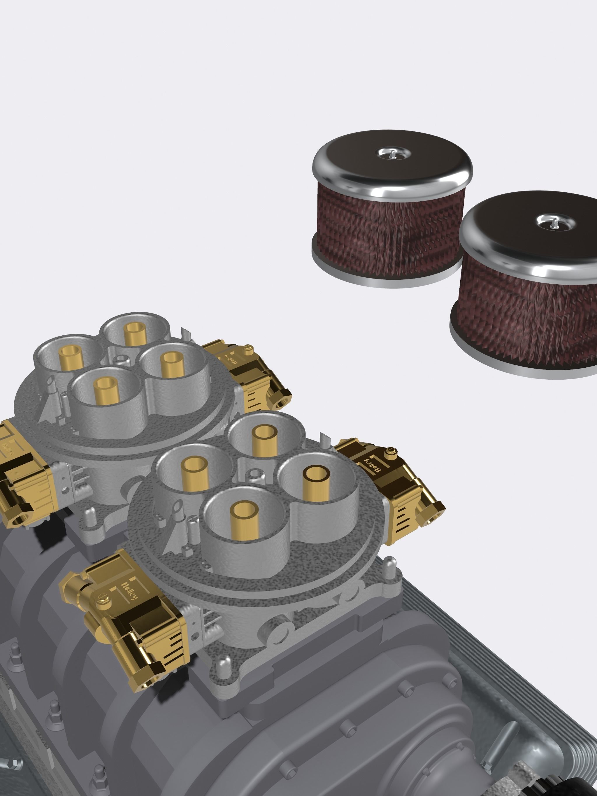 Vintage Blown BBC Drag Engine 3 configs with Options 3D print model_11