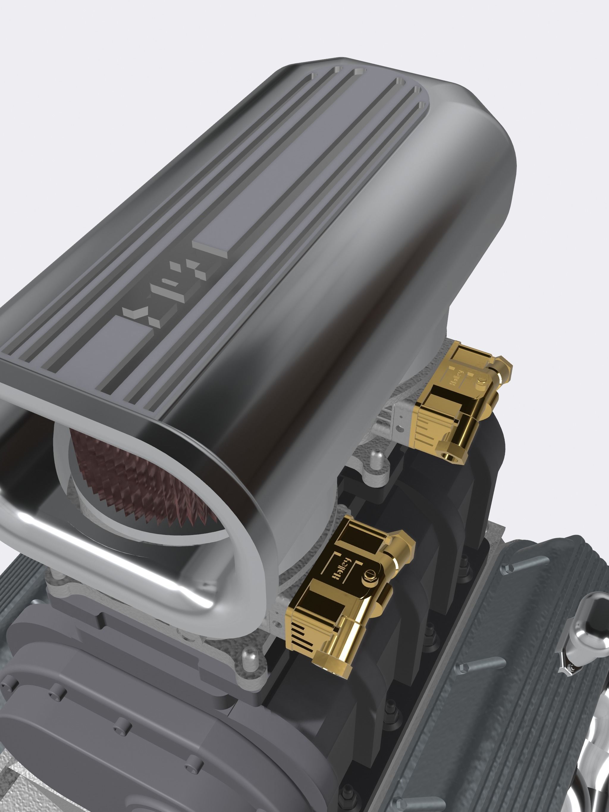 Vintage Blown BBC Drag Engine 3 configs with Options 3D print model_4