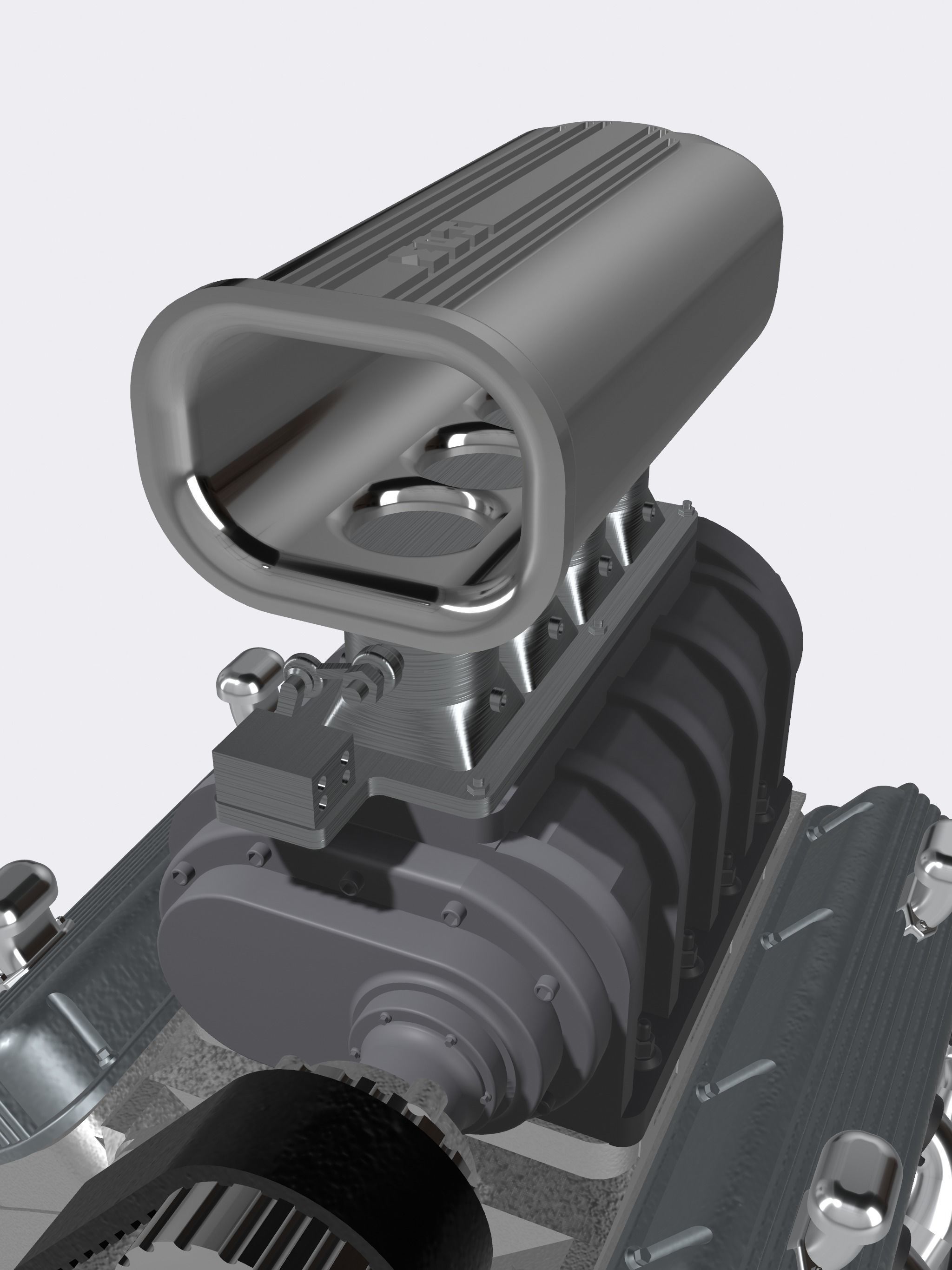 Vintage Blown BBC Drag Engine 3 configs with Options 3D print model_8