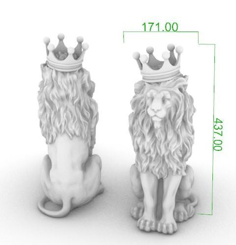 Lion the king of all animals decoration 3D print model_3