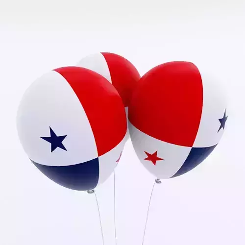 Panama country balloon 3d model  Low-poly 3D model