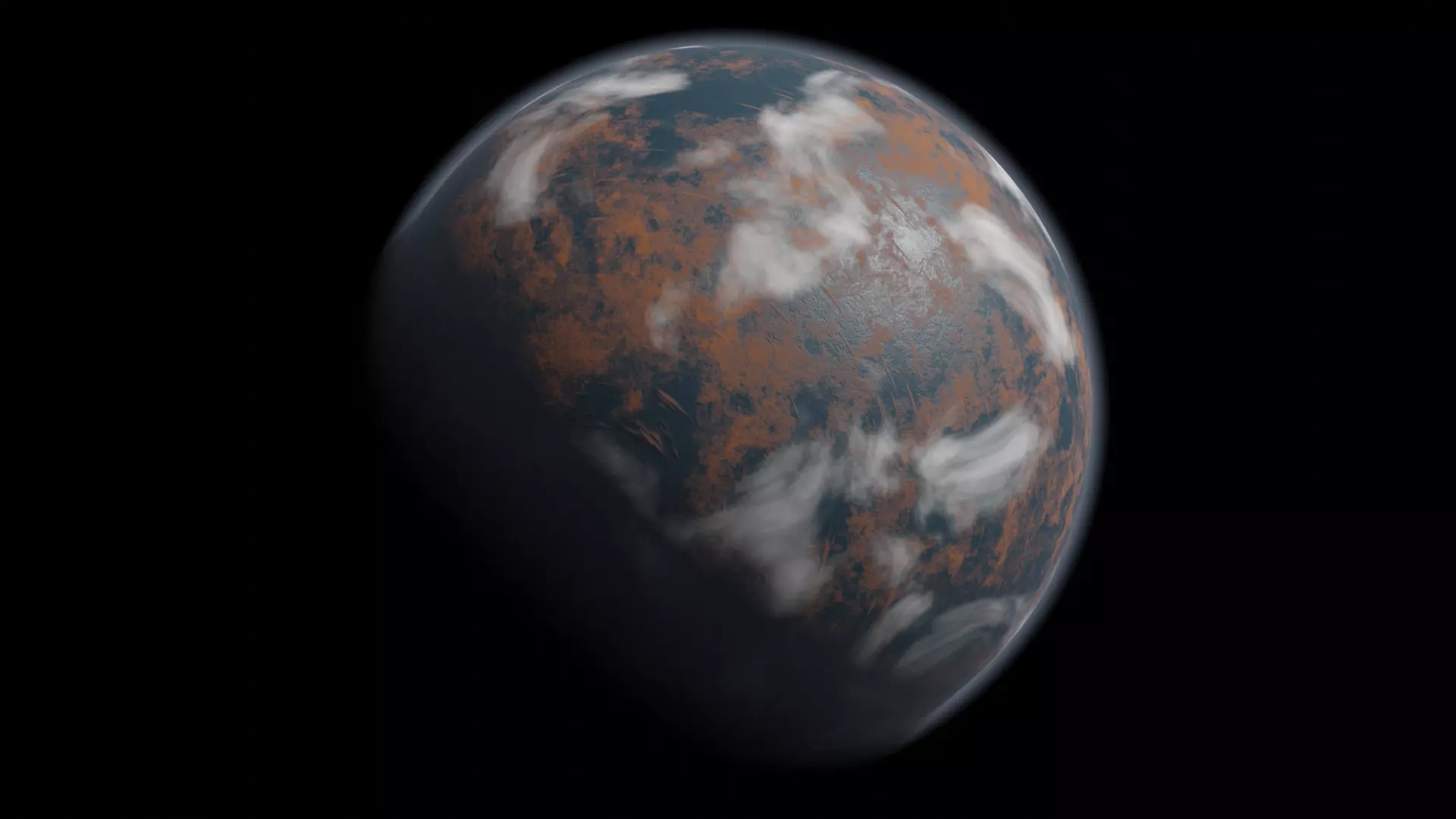 Earth-like Dry Planet 3D model_0
