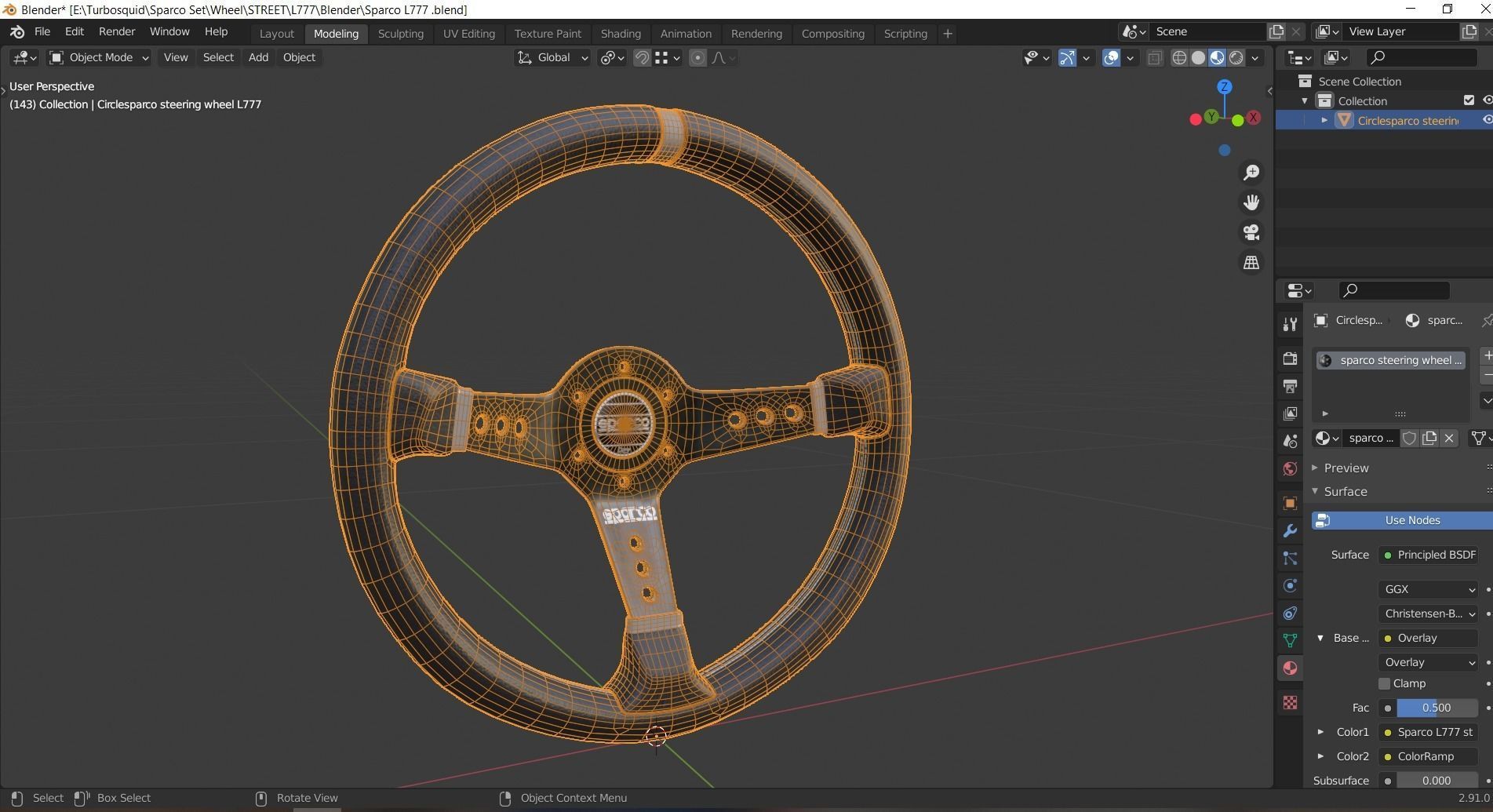 Steering Wheel Sparco L777 3D model_10