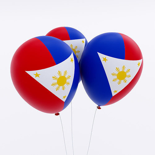 Philippines country balloon low poly 3d model  Low-poly 3D model