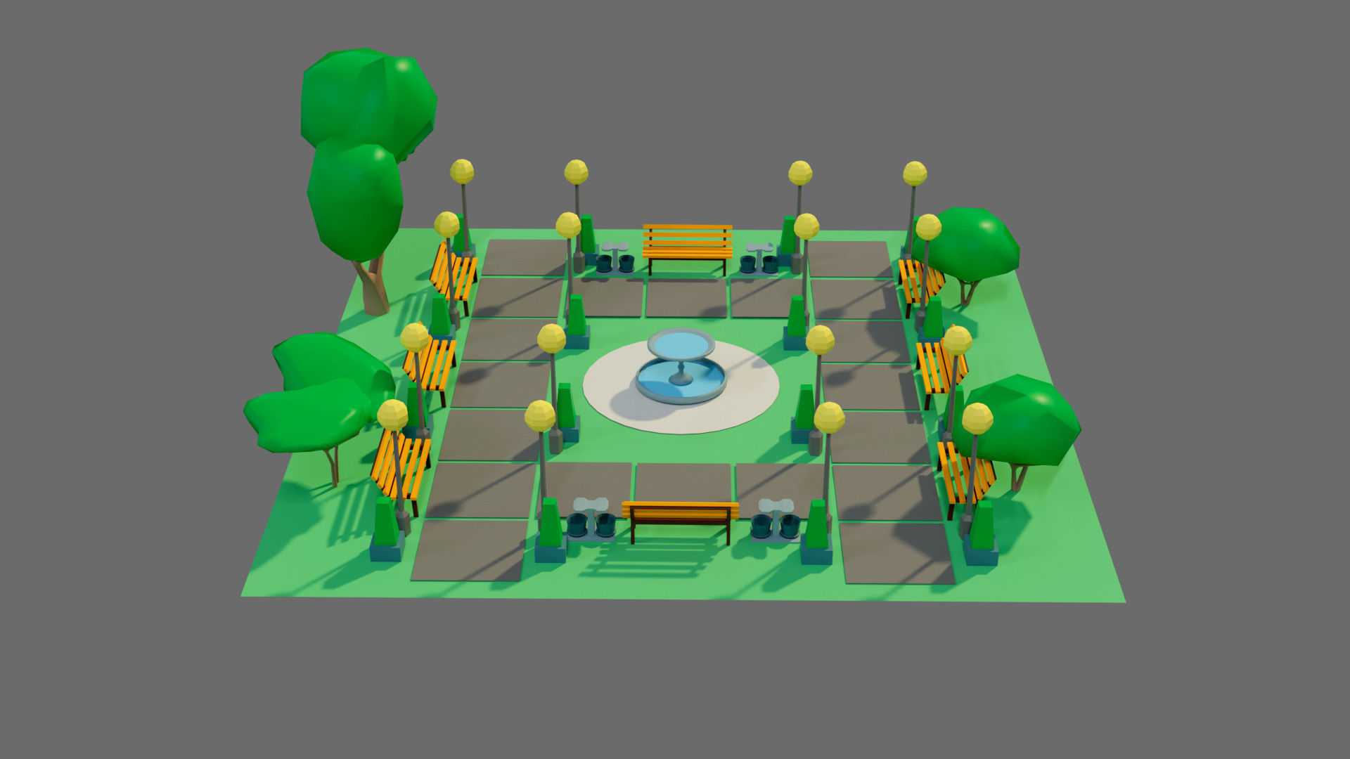 Cartoon airport Low-poly 3D model_39