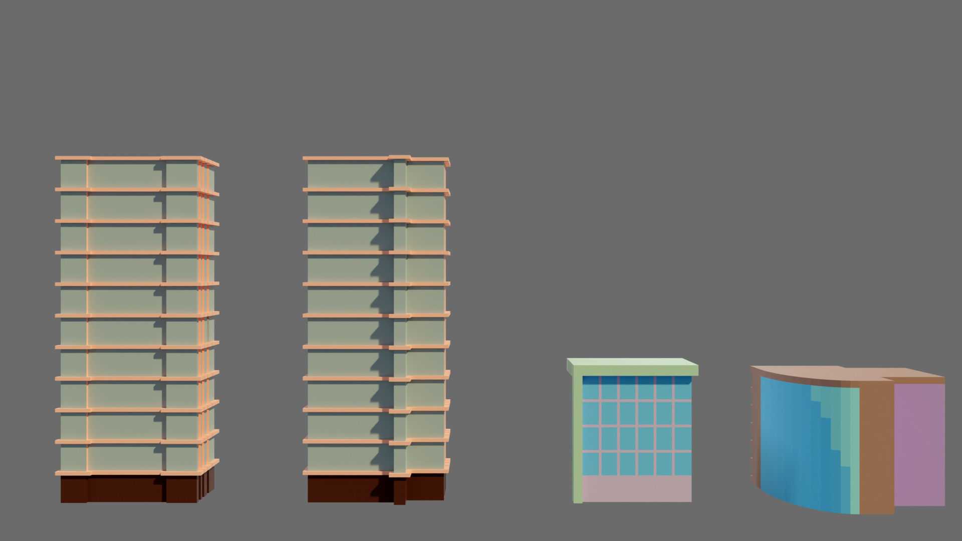 Cartoon airport Low-poly 3D model_27