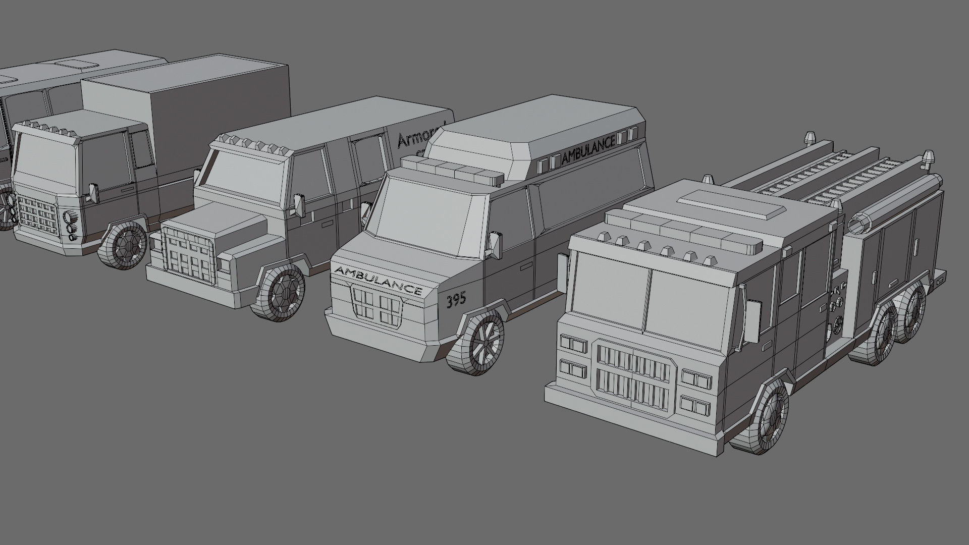 Cartoon airport Low-poly 3D model_56