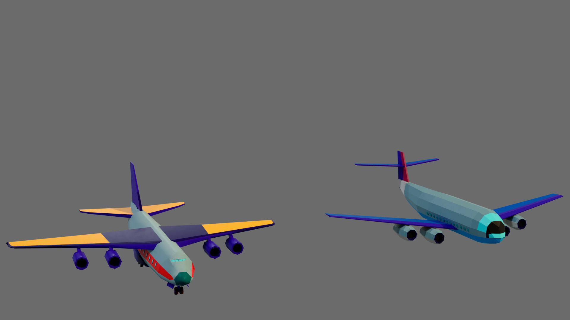 Cartoon airport Low-poly 3D model_29