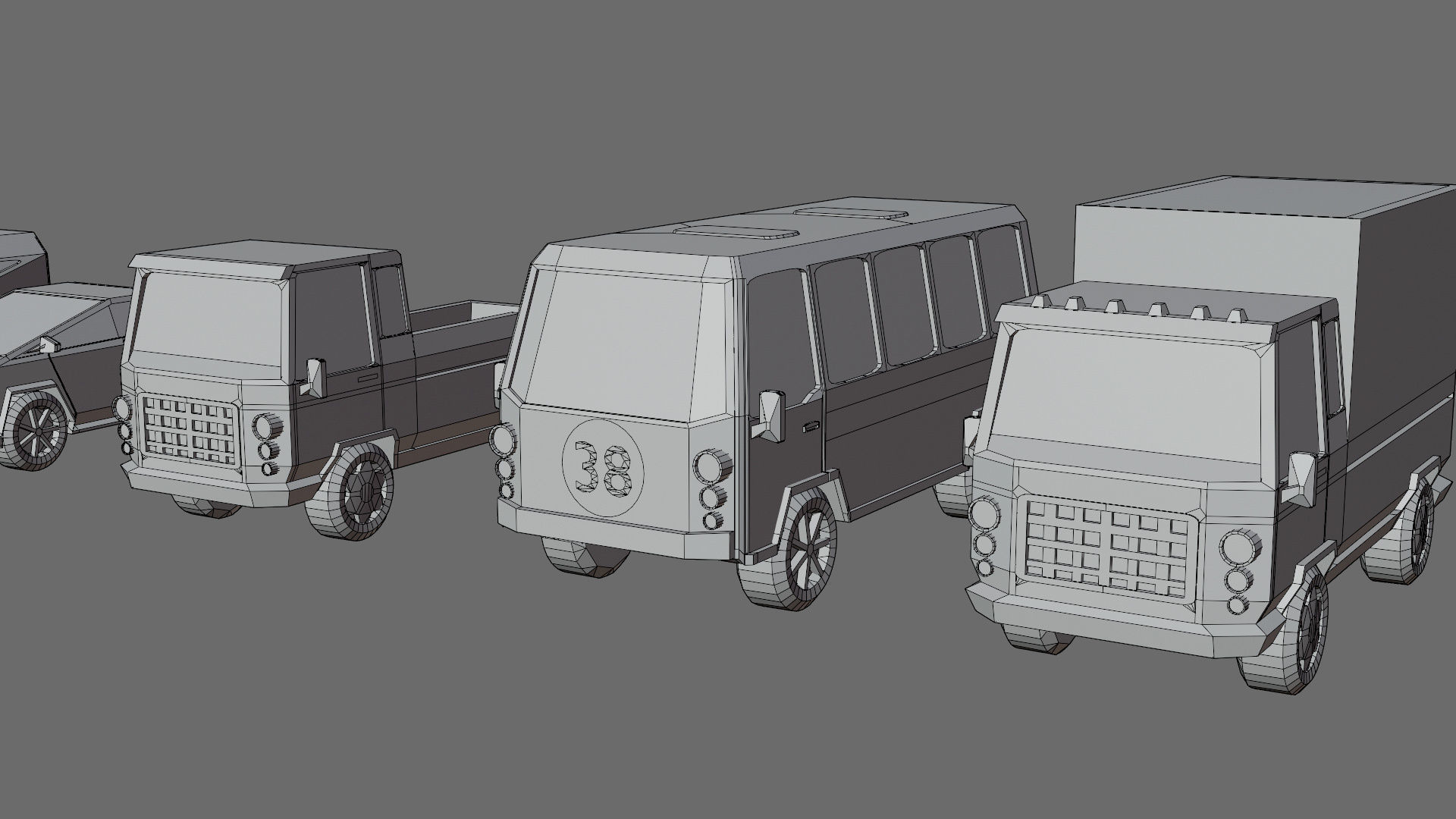 Cartoon airport Low-poly 3D model_58