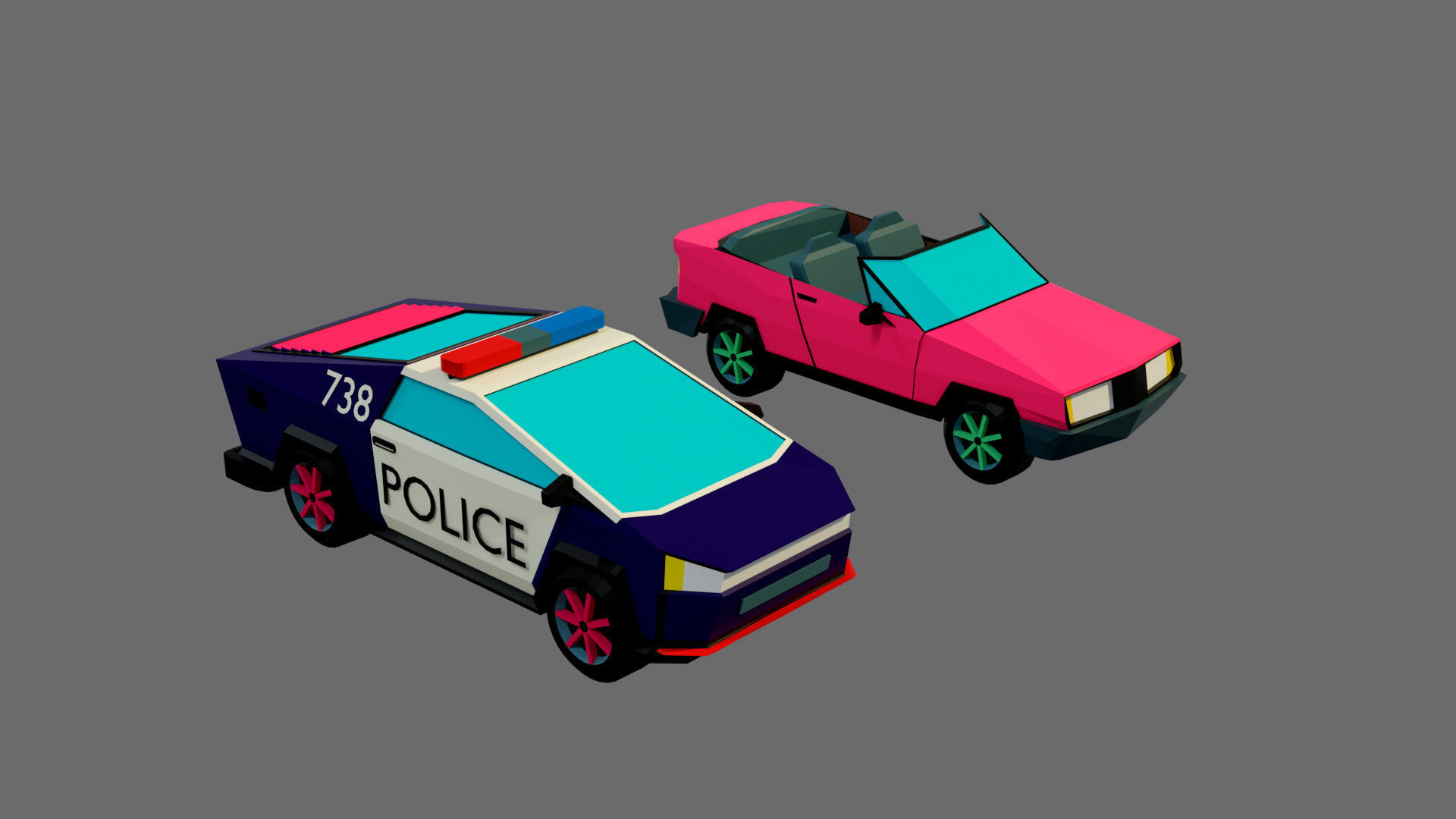 Cartoon airport Low-poly 3D model_53