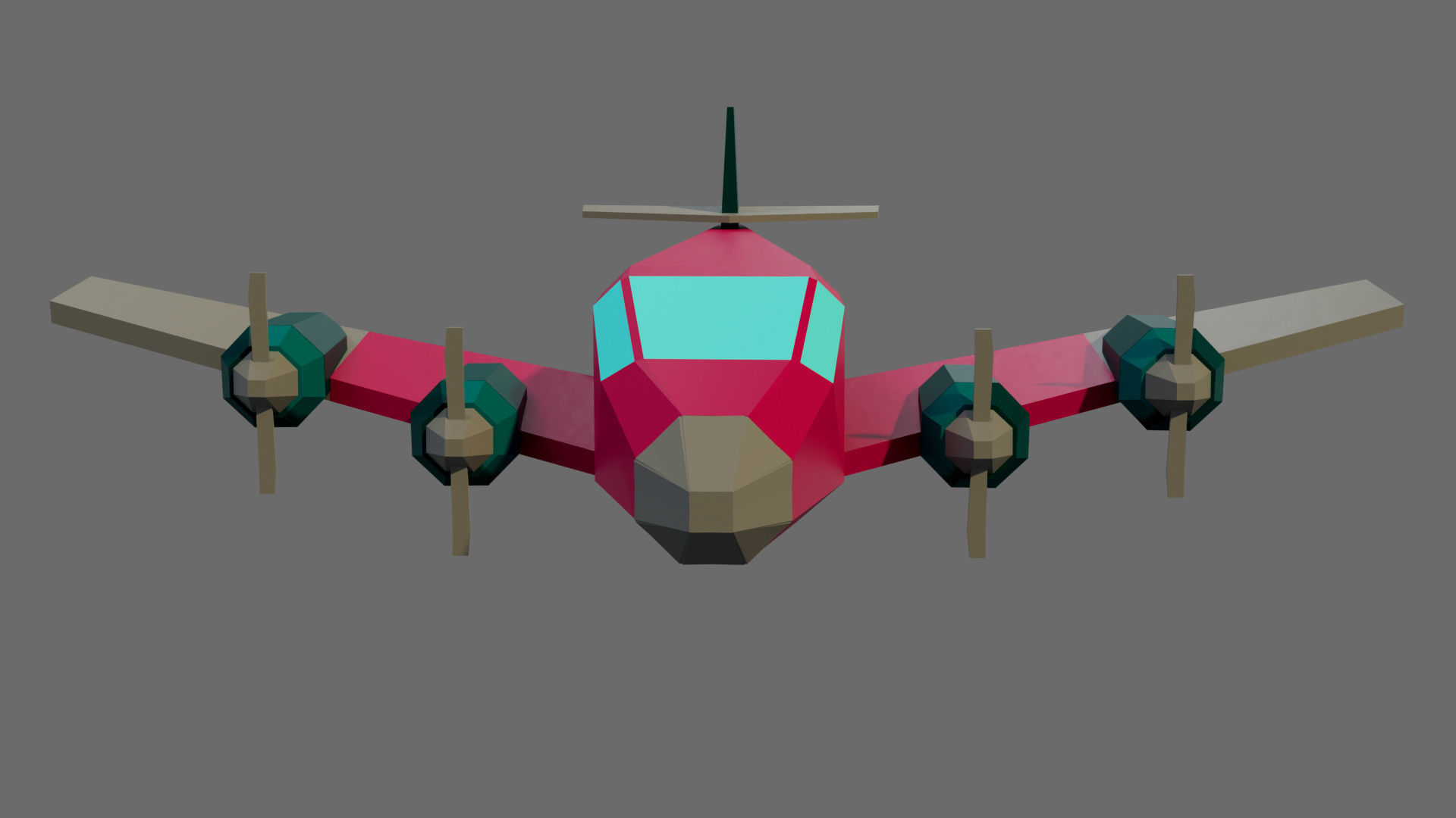 Cartoon airport Low-poly 3D model_33