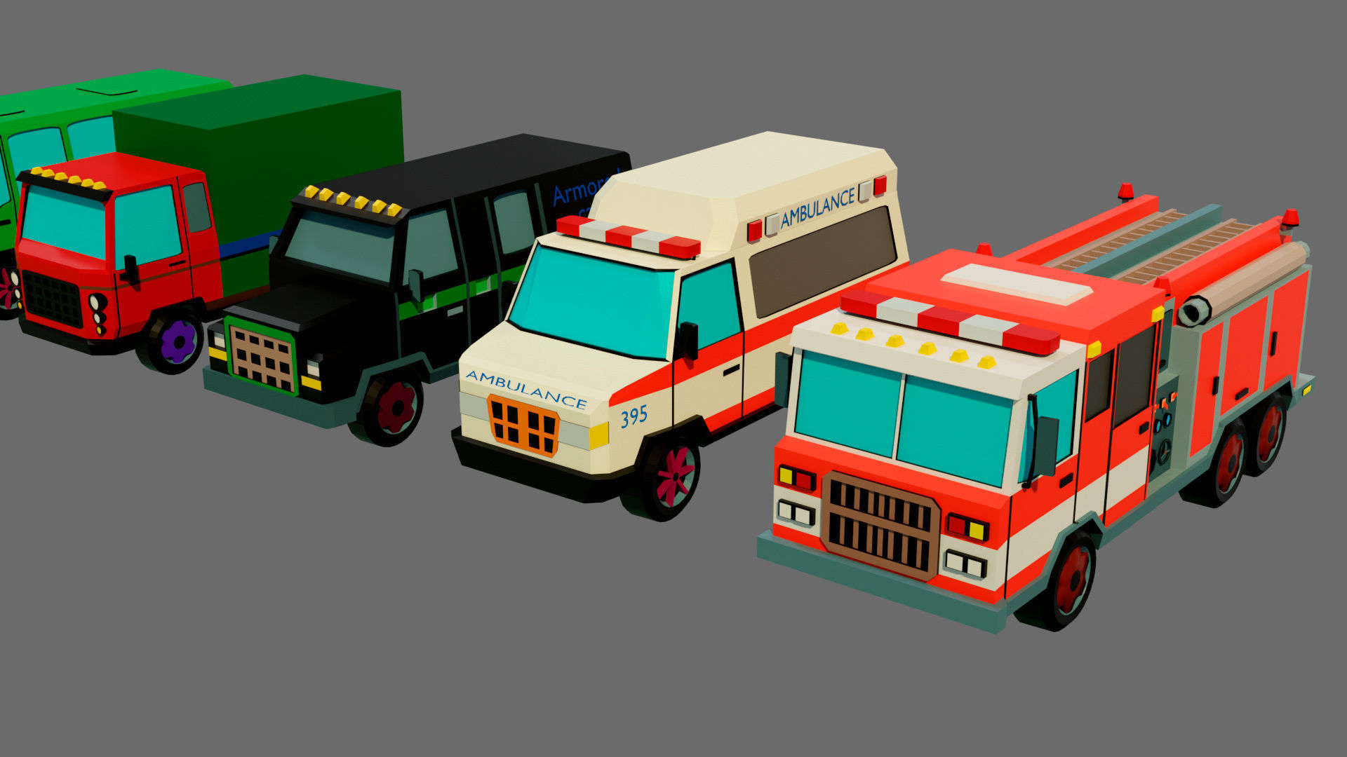 Cartoon airport Low-poly 3D model_55