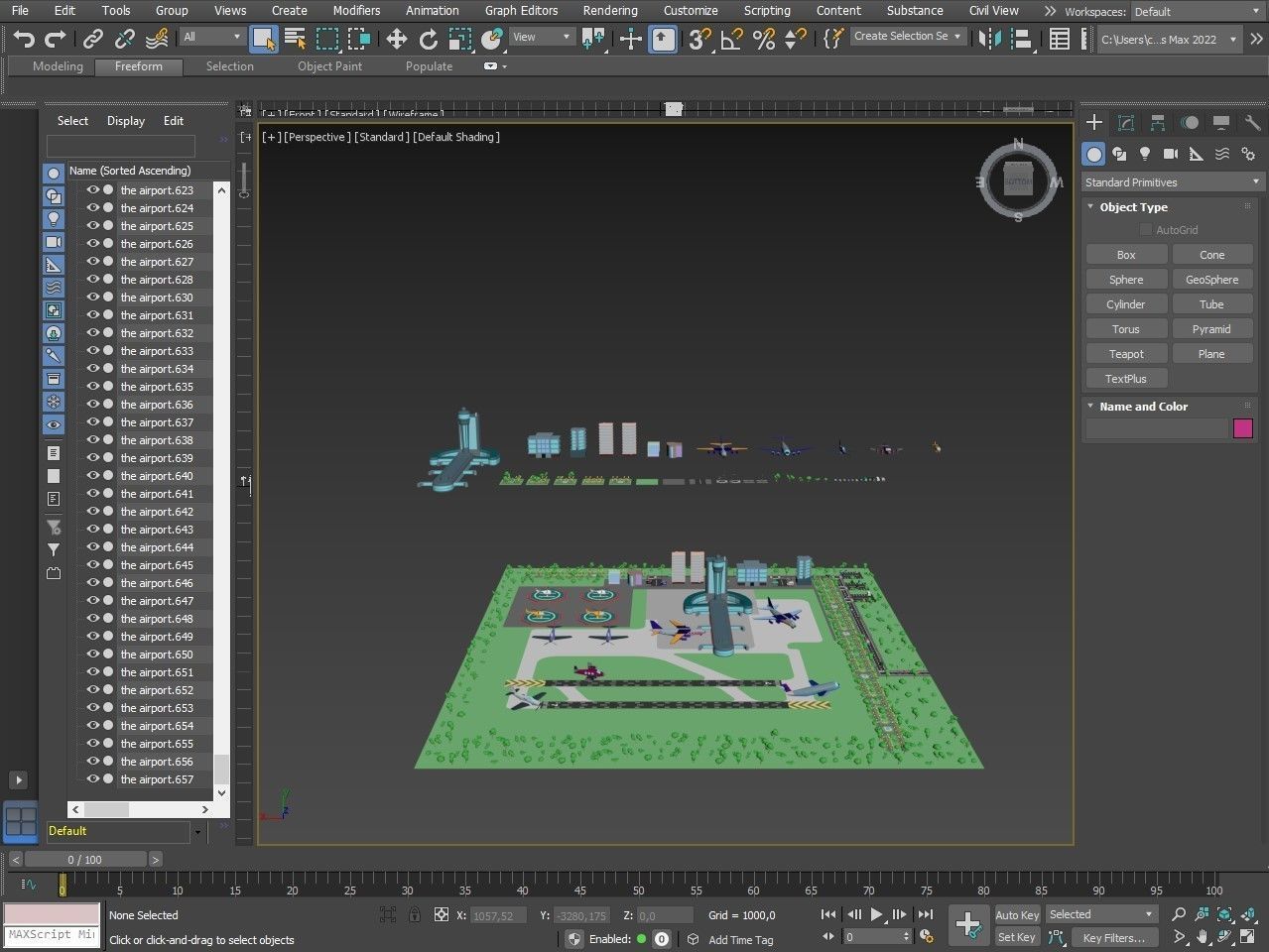 Cartoon airport Low-poly 3D model_63