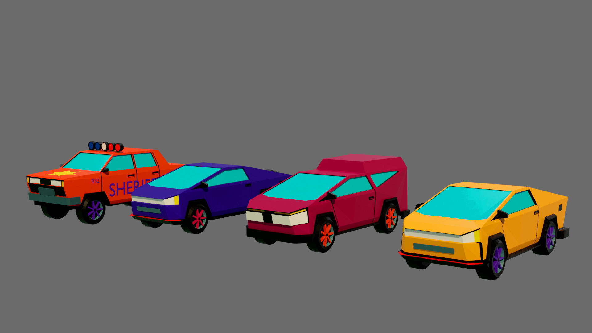 Cartoon airport Low-poly 3D model_59