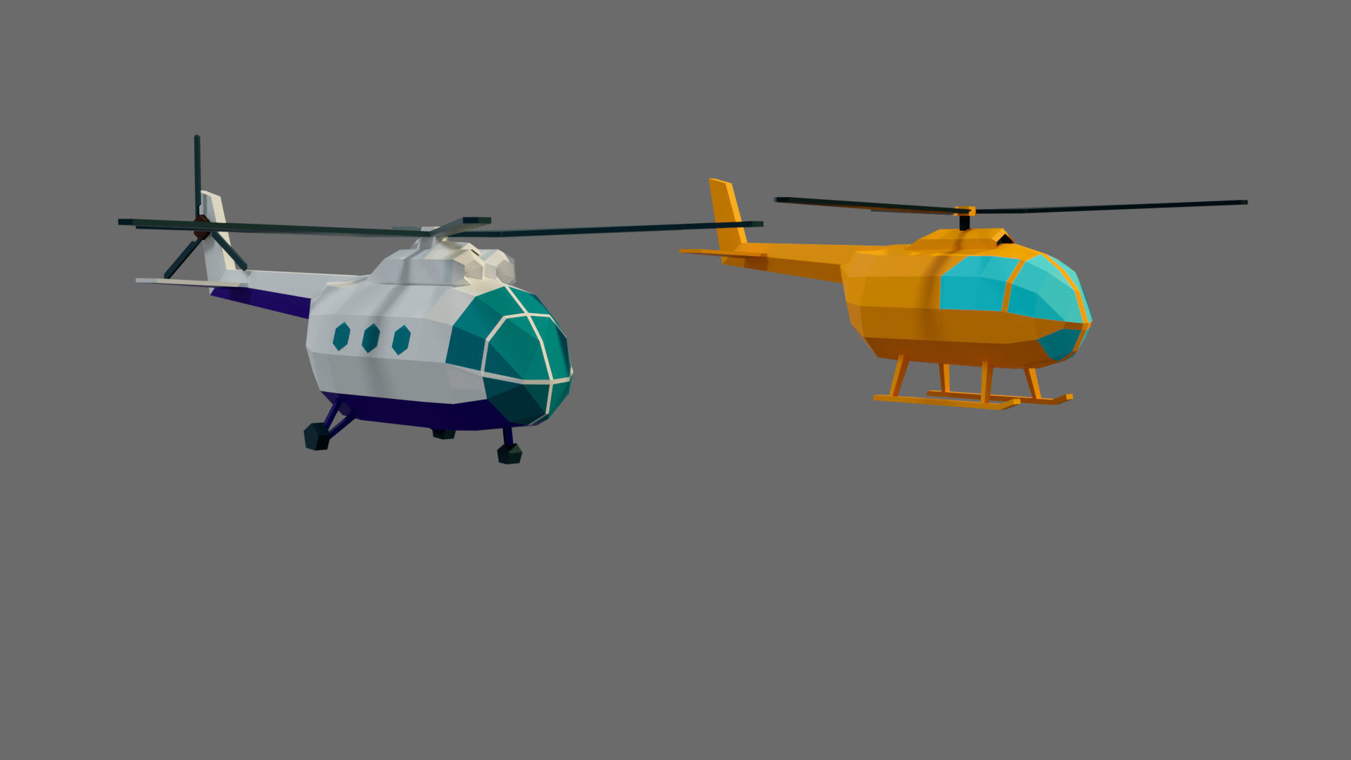 Cartoon airport Low-poly 3D model_35