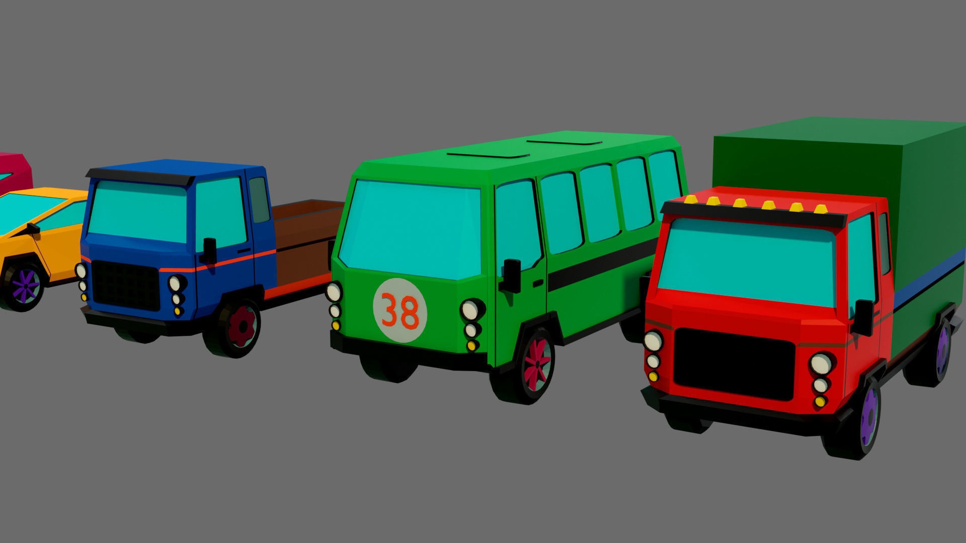 Cartoon airport Low-poly 3D model_57