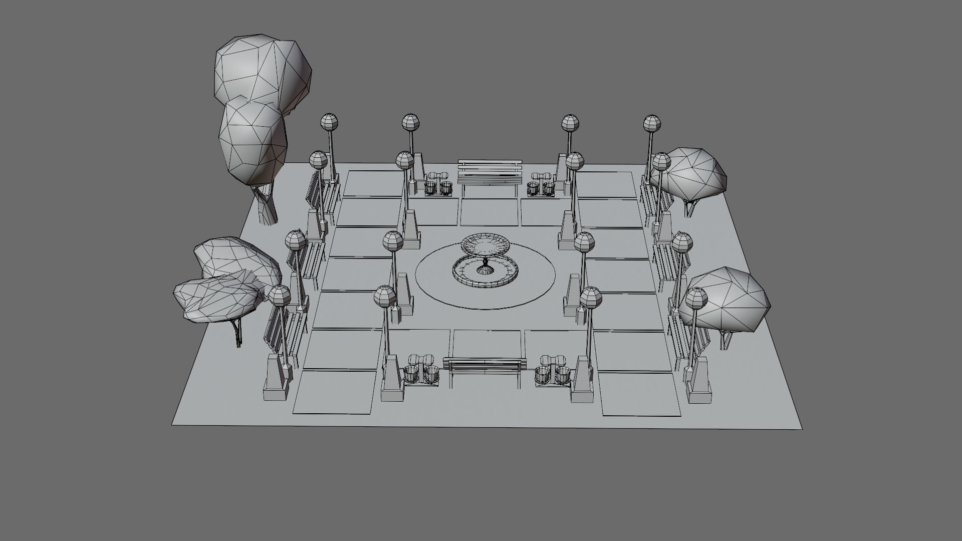 Cartoon airport Low-poly 3D model_40