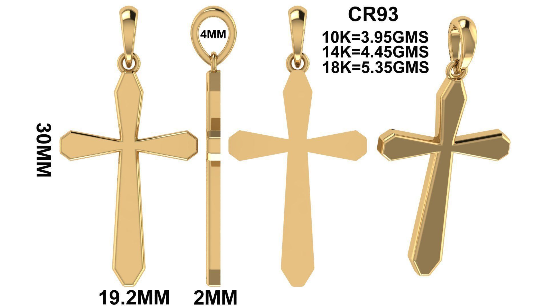 CROSS PENDANT CR93 3D print model_6