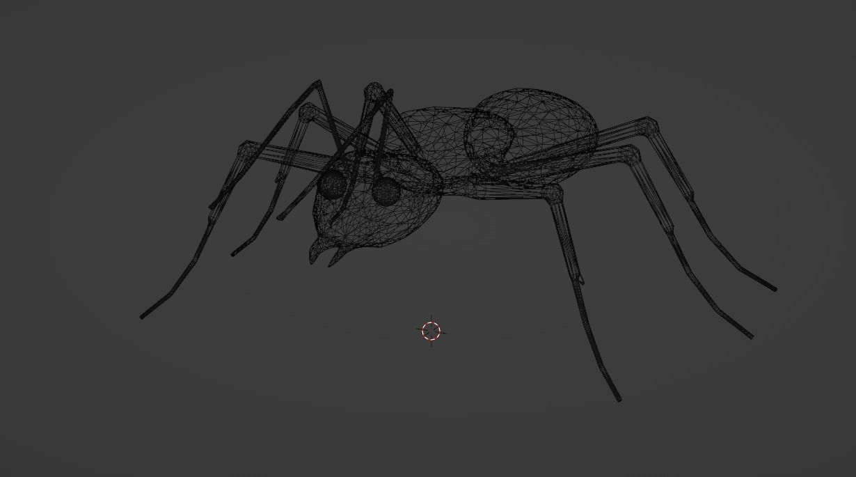 Black Ant Rigged 3D model LowPoly Low-poly 3D model_1