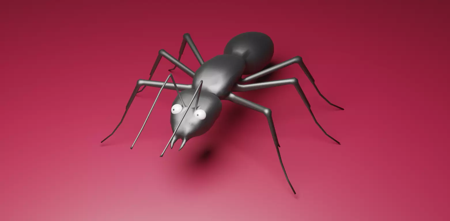 Black Ant Rigged 3D model LowPoly Low-poly 3D model_0