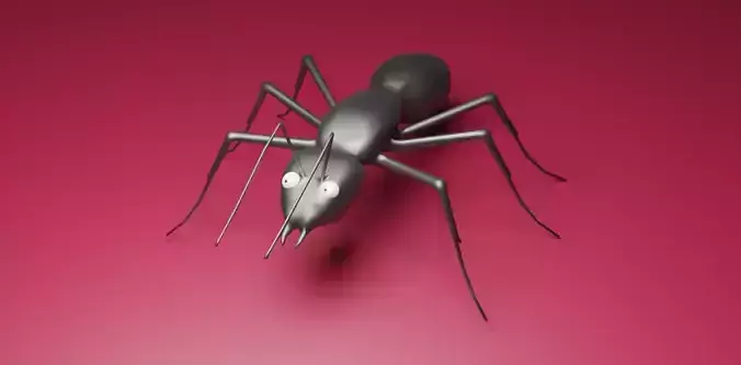 Black Ant Rigged 3D model LowPoly