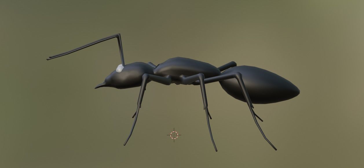 Black Ant Rigged 3D model LowPoly Low-poly 3D model_5
