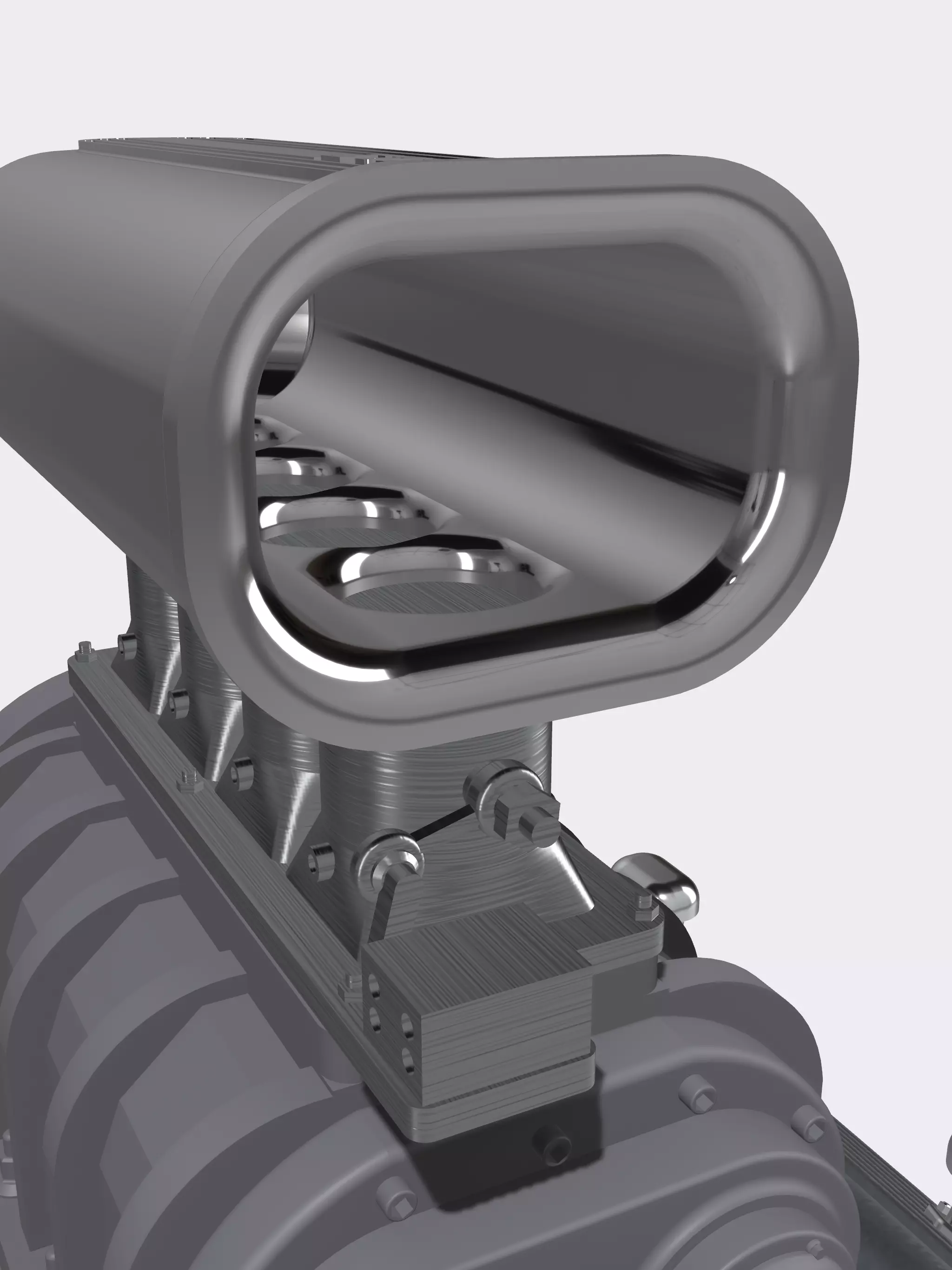 Hilborn 4 port injection with scoop 1 AND 2 piece 3D print model