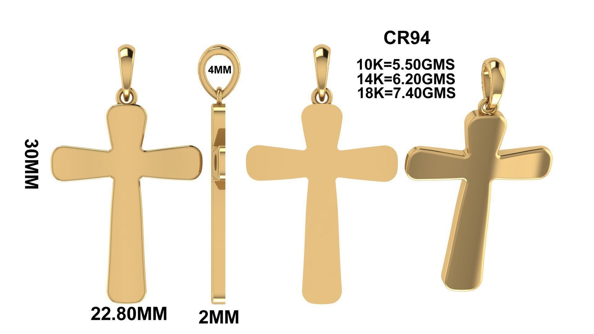 CROSS PENDANT CR94 3D print model_6