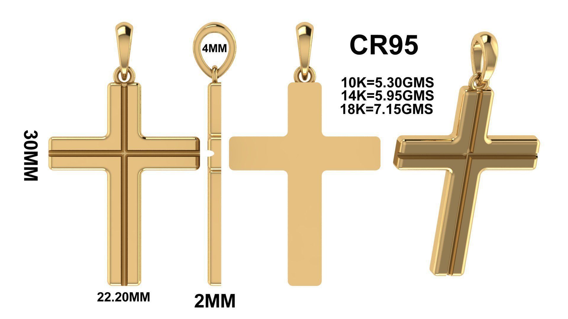CROSS PENDANT CR95 3D print model_6