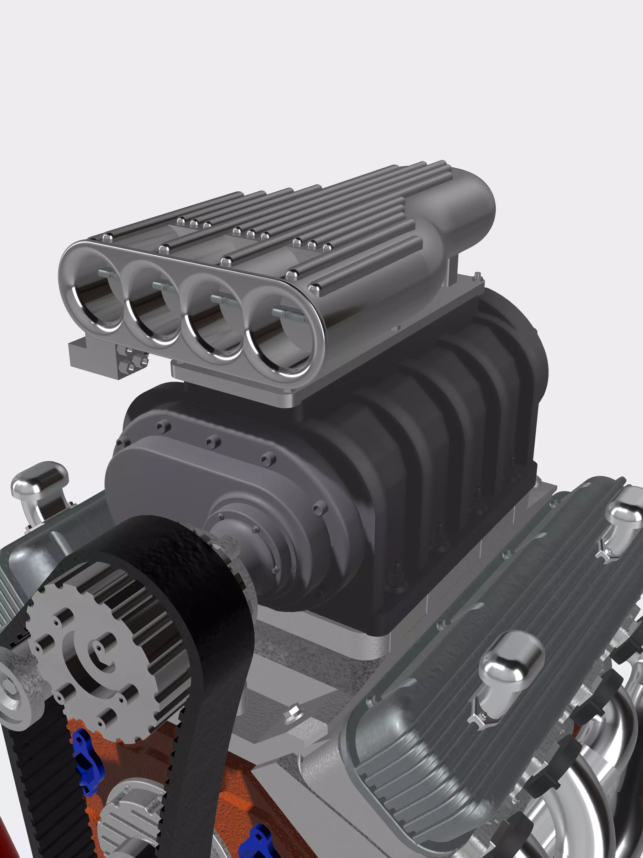 Vintage Hilborn Blower Injector Hat 4 hole Hat Only 3D print model_0