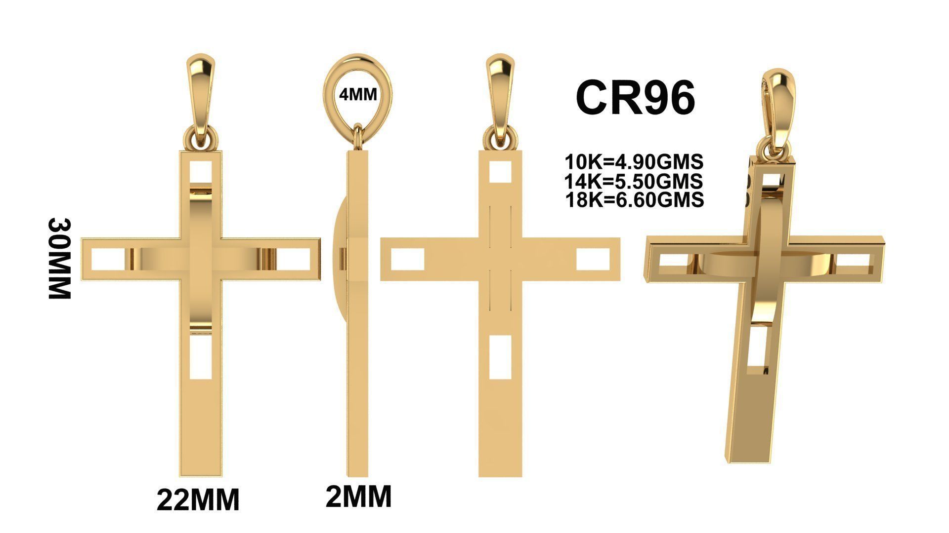 CROSS PENDANT CR96 3D print model_6