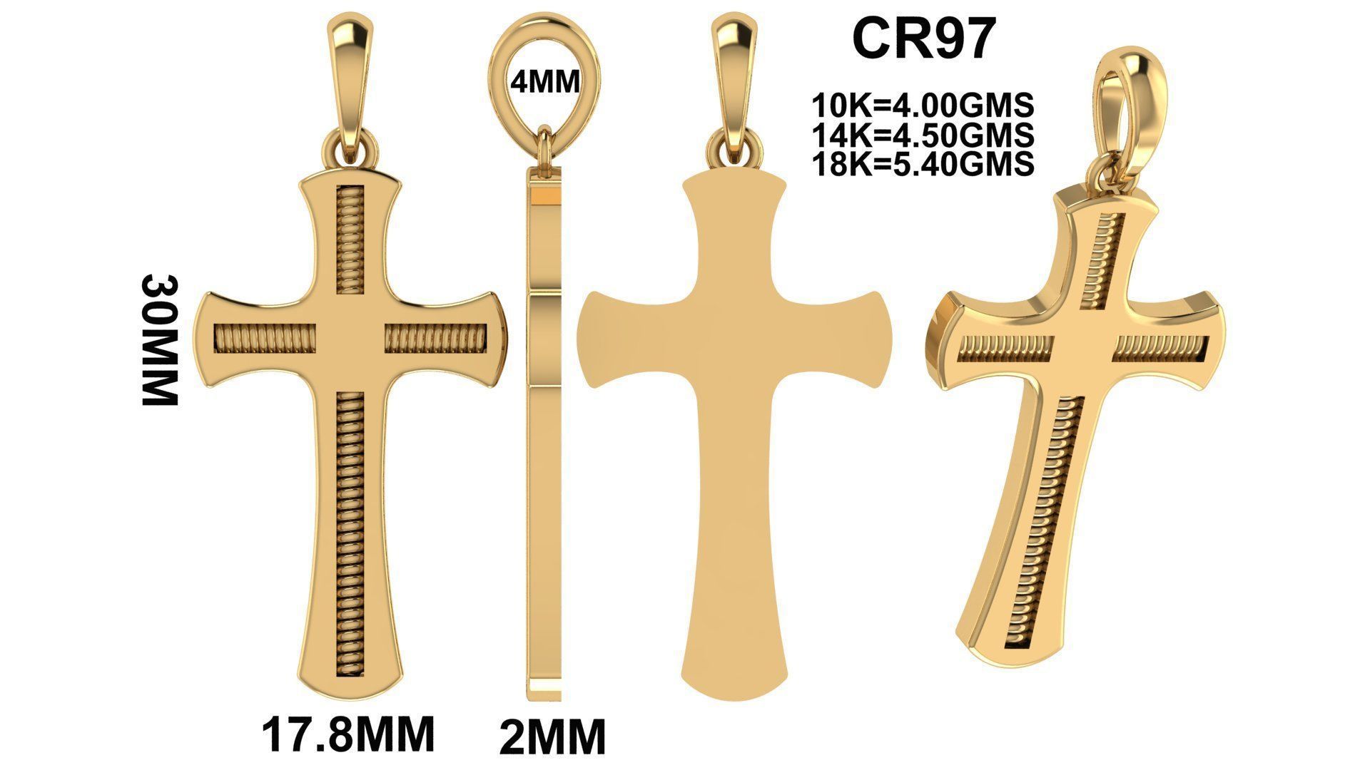 CROSS PENDANT CR97 3D print model_6