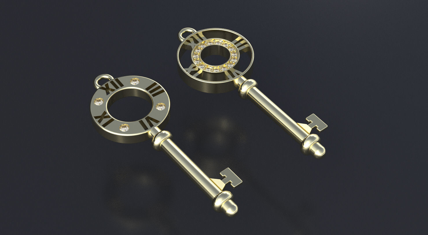 Package of pendants Keys 3D print model or CNC 3D print model_1